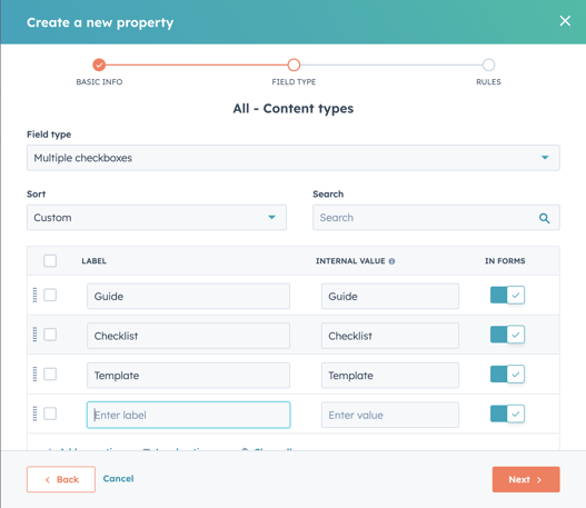 Content type property