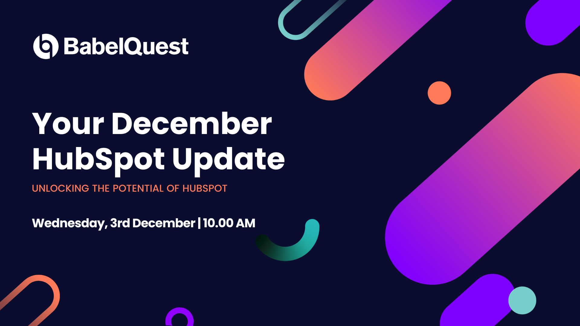 December 3rd - Product Updates Webinar