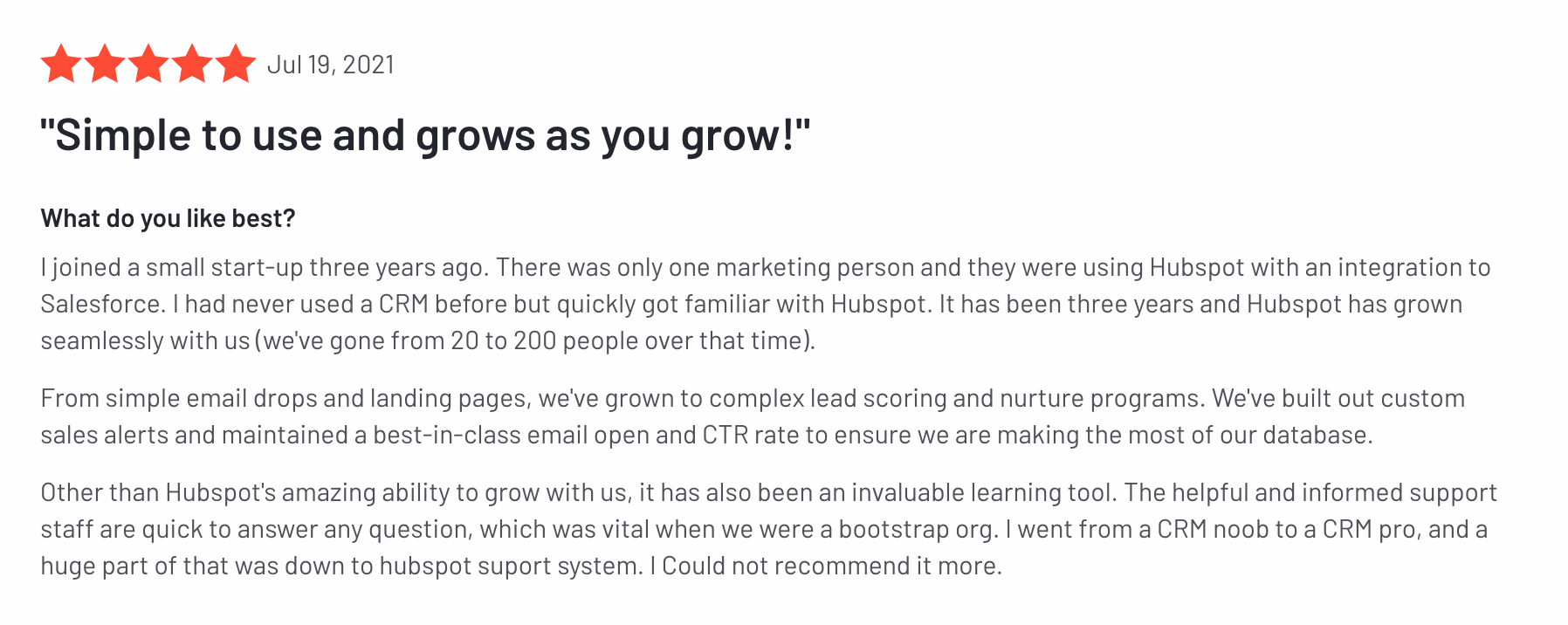 A review of Hubspot as a product