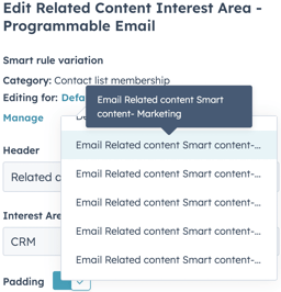 related content email- manage smart module 