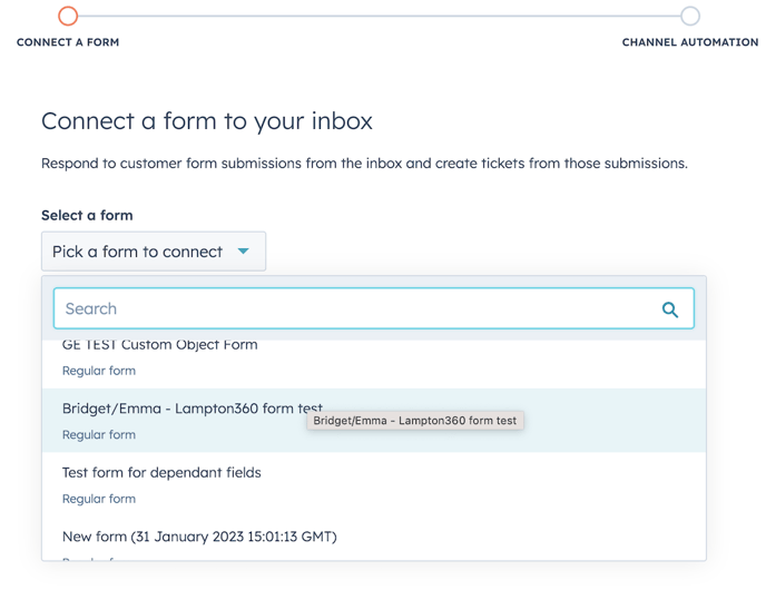 Support form hack- Form connection