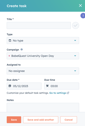 create new task