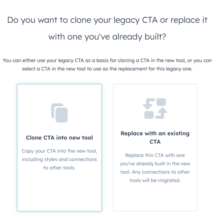 CTA hack- Select how to clone