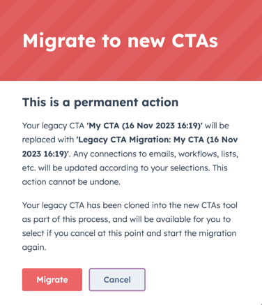CTA hack- TIme to migrate 