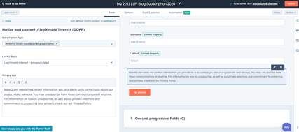 Subscriptions Hack- Update pop-upform