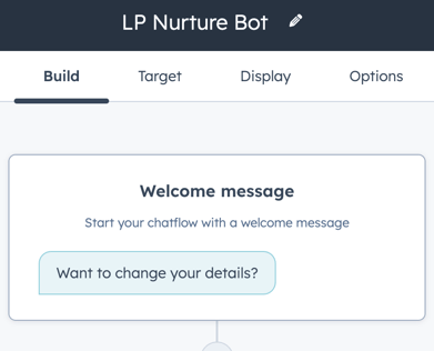 your landing page- nurture bot build 1-1