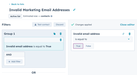 invalid email address list