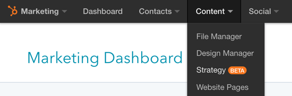 Finding the HubSpot Content Strategy Tool