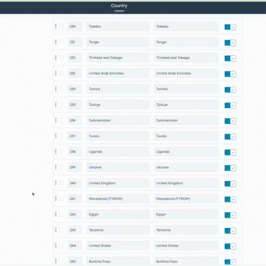 Inputting '1' moves the property option to the top of the list in HubSpot