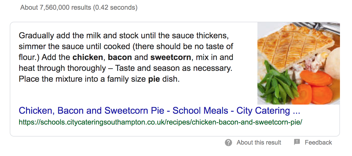 example featured snippet