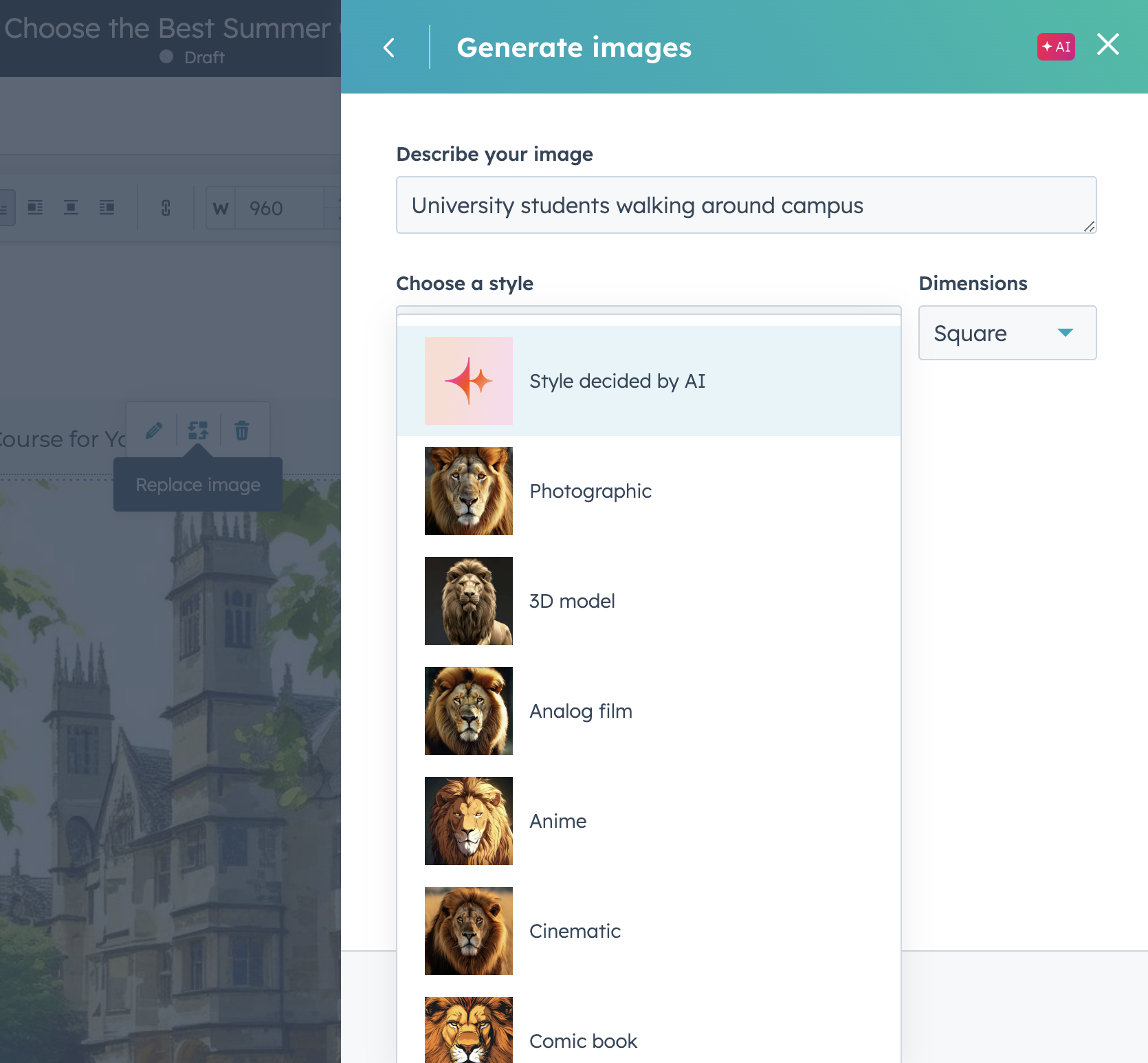content hub image ai