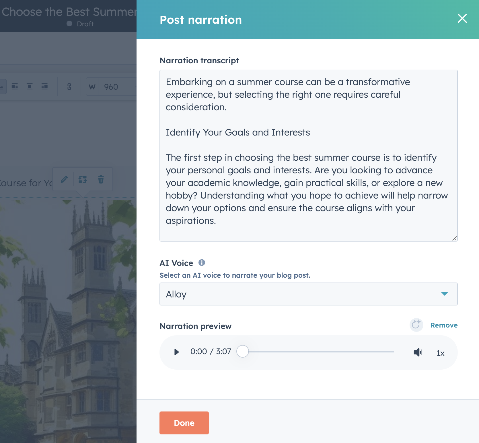 content hub narration