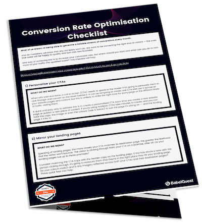 Conversion Optimisation Checklist