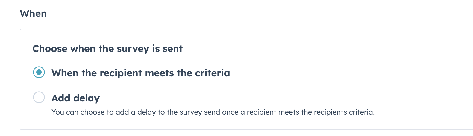Survey options example